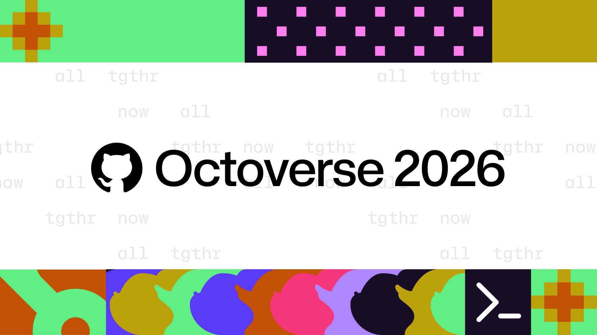 Caption: Octoverse 2026, released the same day as the keynote, carries the agent-usage numbers underneath the pivot. Screenshot: GitHub.