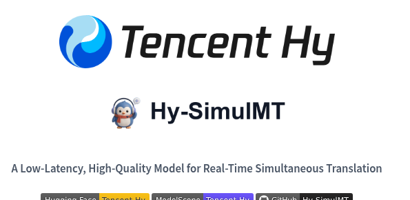 The model card as released: Translation pipeline tag, 36 languages listed, Apache 2.0, 30B params. (Screenshot: Hugging Face, tencent/Hy-SimulMT-30B-A3B)