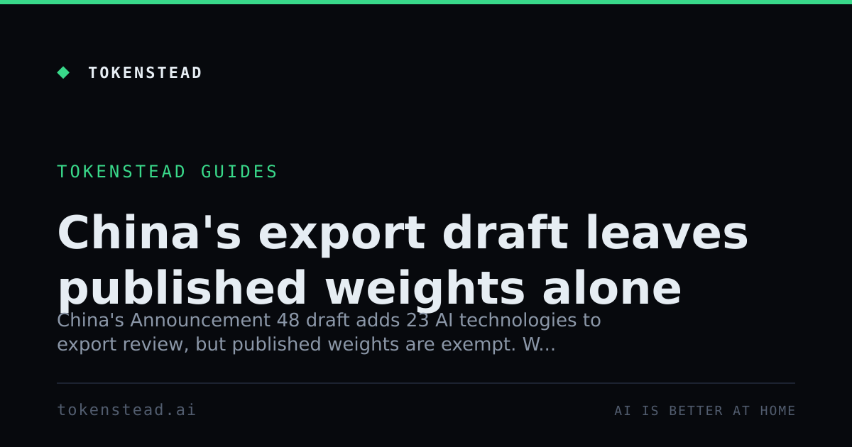China's export draft leaves published weights alone