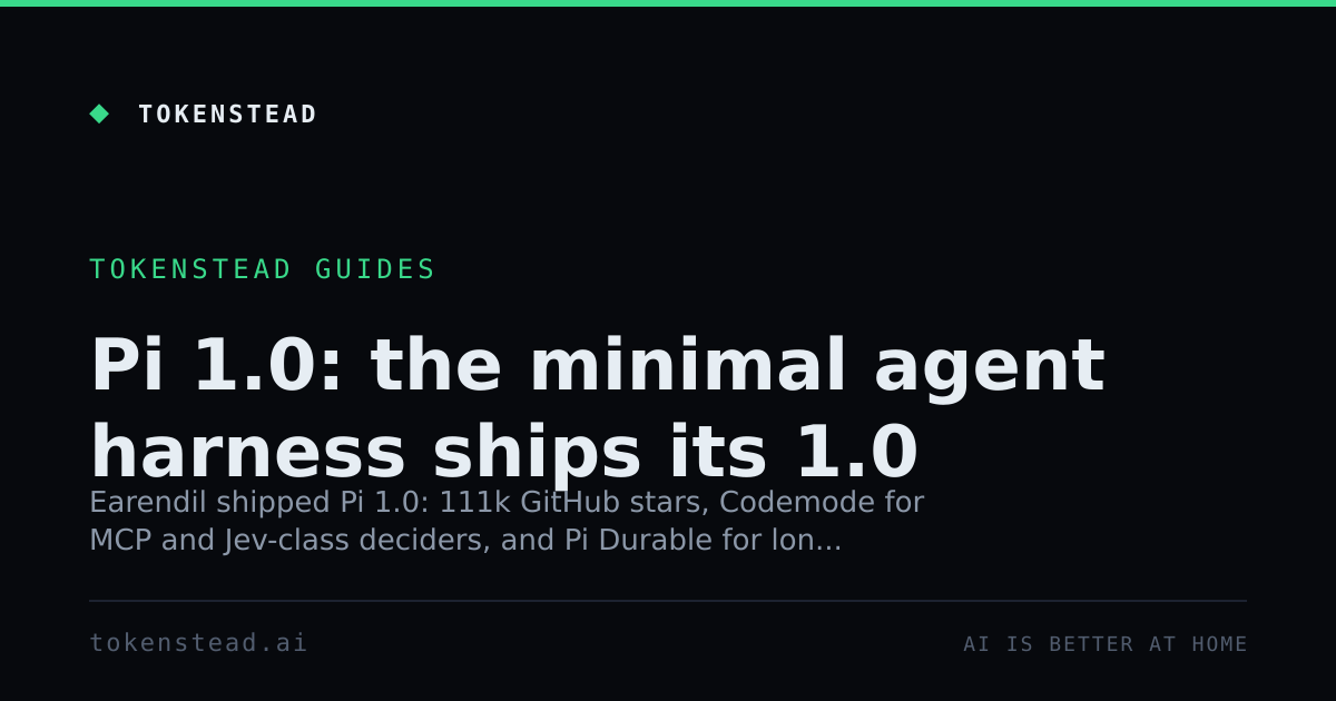 Pi 1.0: the minimal agent harness ships its 1.0