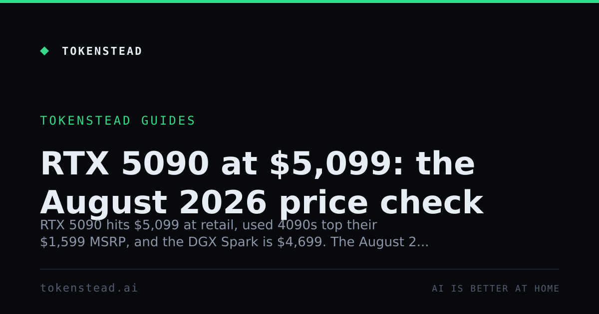 RTX 5090 Price Hits 5 099 August 2026 GPU Price Check RTX 5090 Price Hits 5 099 August 2026 GPU Price Check