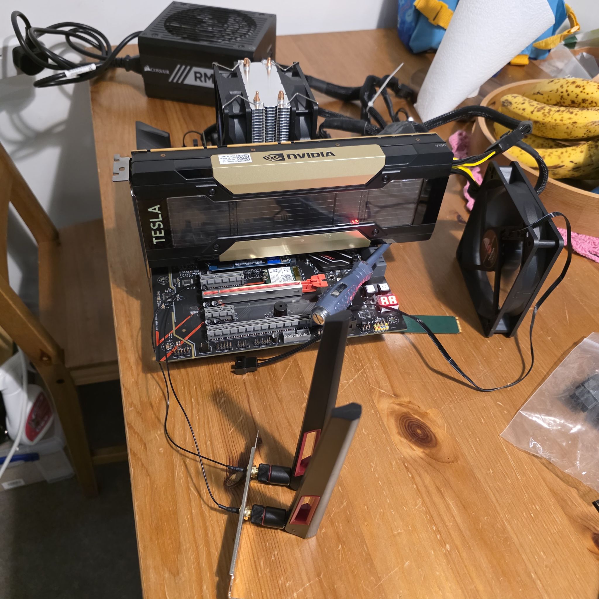 Tesla V100 32GB budget rig - Peasant Smith rig photo